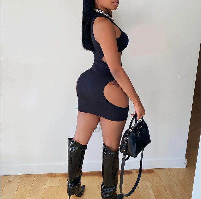 Neck Sleeveless Dress